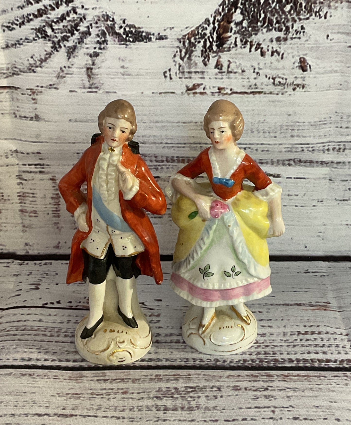 Vintage French Rococo Lot Of 2 Figurines