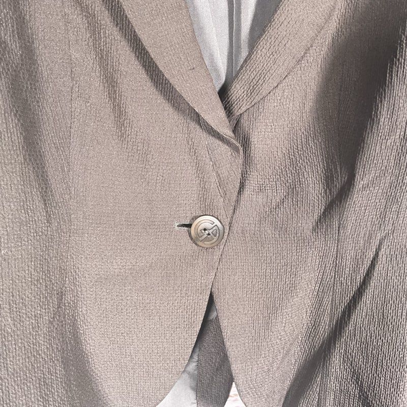 Giorgio Armani Black Label 100% Silk Taupe Shawl Lapel 2 pc. Suit *Read Desc"