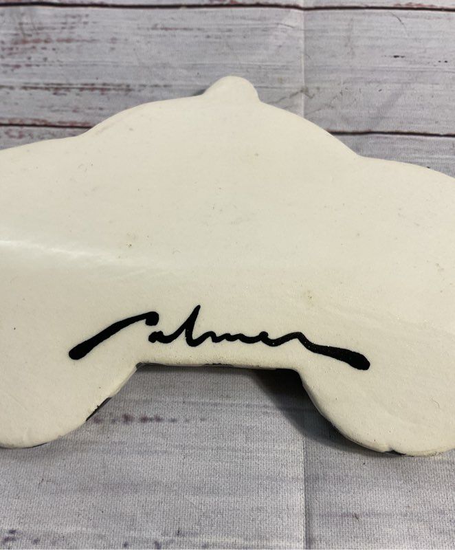 Alison Palmer Taxi Cab Black & Yellow Pottery Piece Signed