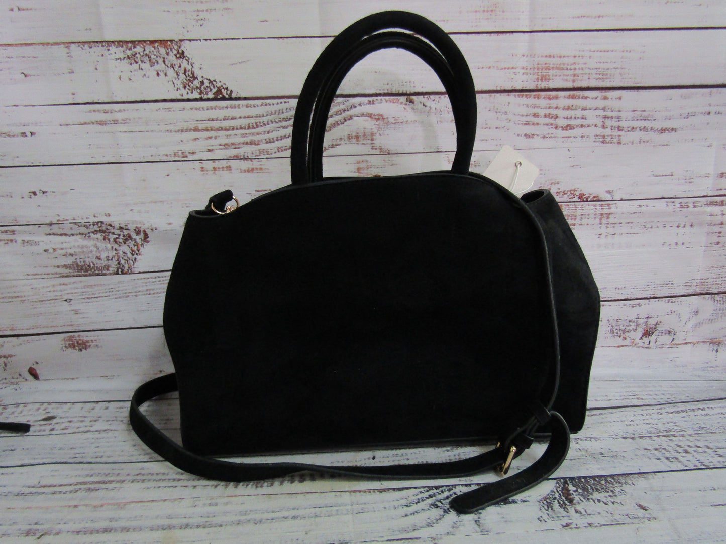 Urban Expressions Faux Suede Double Buckle Satchel