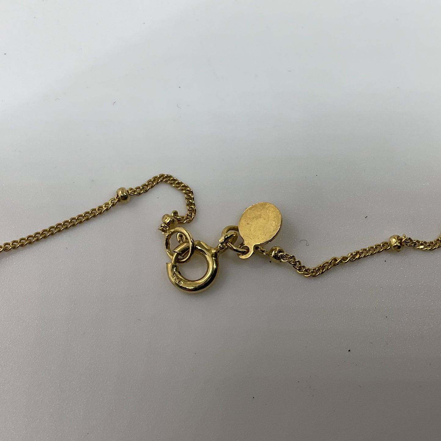Sterling Silver Vermeil Stationed Bead Ball Pendant 18" Necklace- 3.13g