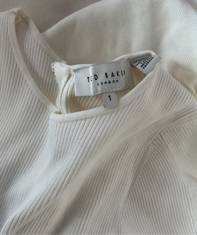 Ted Baker London Olivia Fit and Flare Dress in Ivory Size 1/US 4 Retail $295