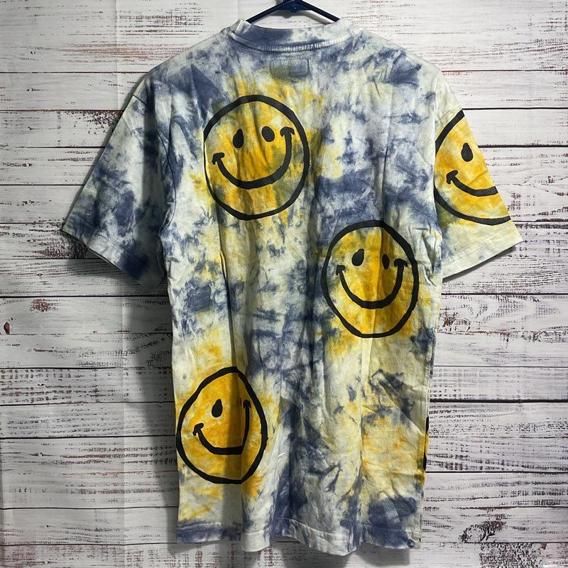 Chinatown Market Smiley Yellow Blue Sun Dye Short Sleeve Tie Dye T-shirt sz S