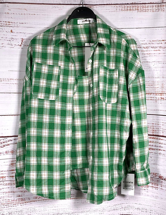 Storets Gingham Print 2 Set Top Green S