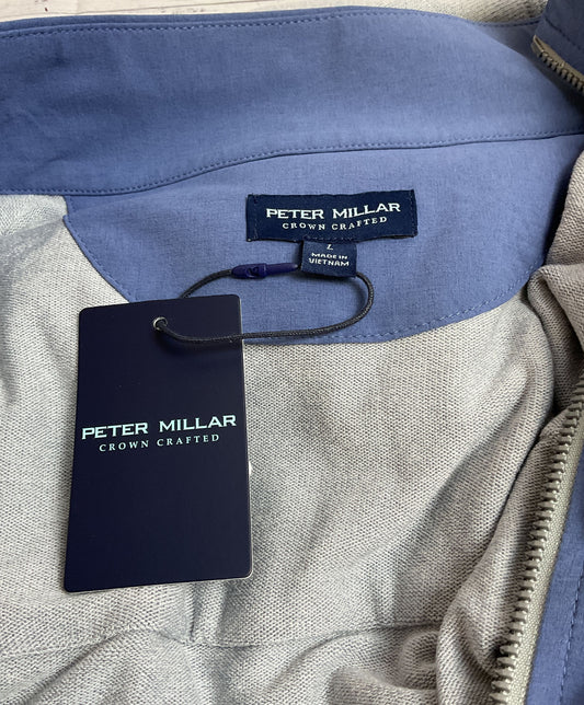 Peter Millar Crown Crafted Blue and Gray Light Weight Zip-Up Jacket - Size Large