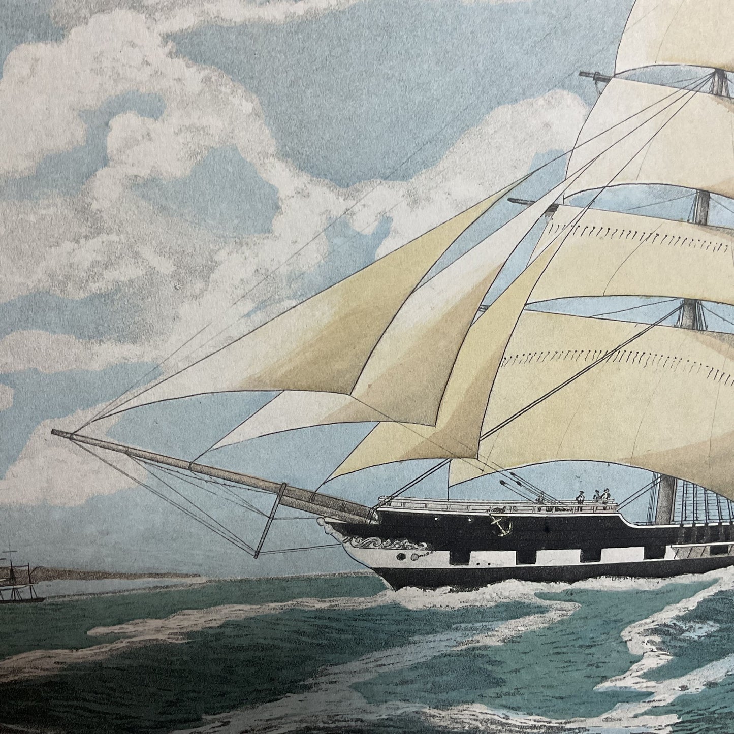 VTG. The Clipper Ship "Cosmos" Nautical Ship Engraved by Edward Duncan