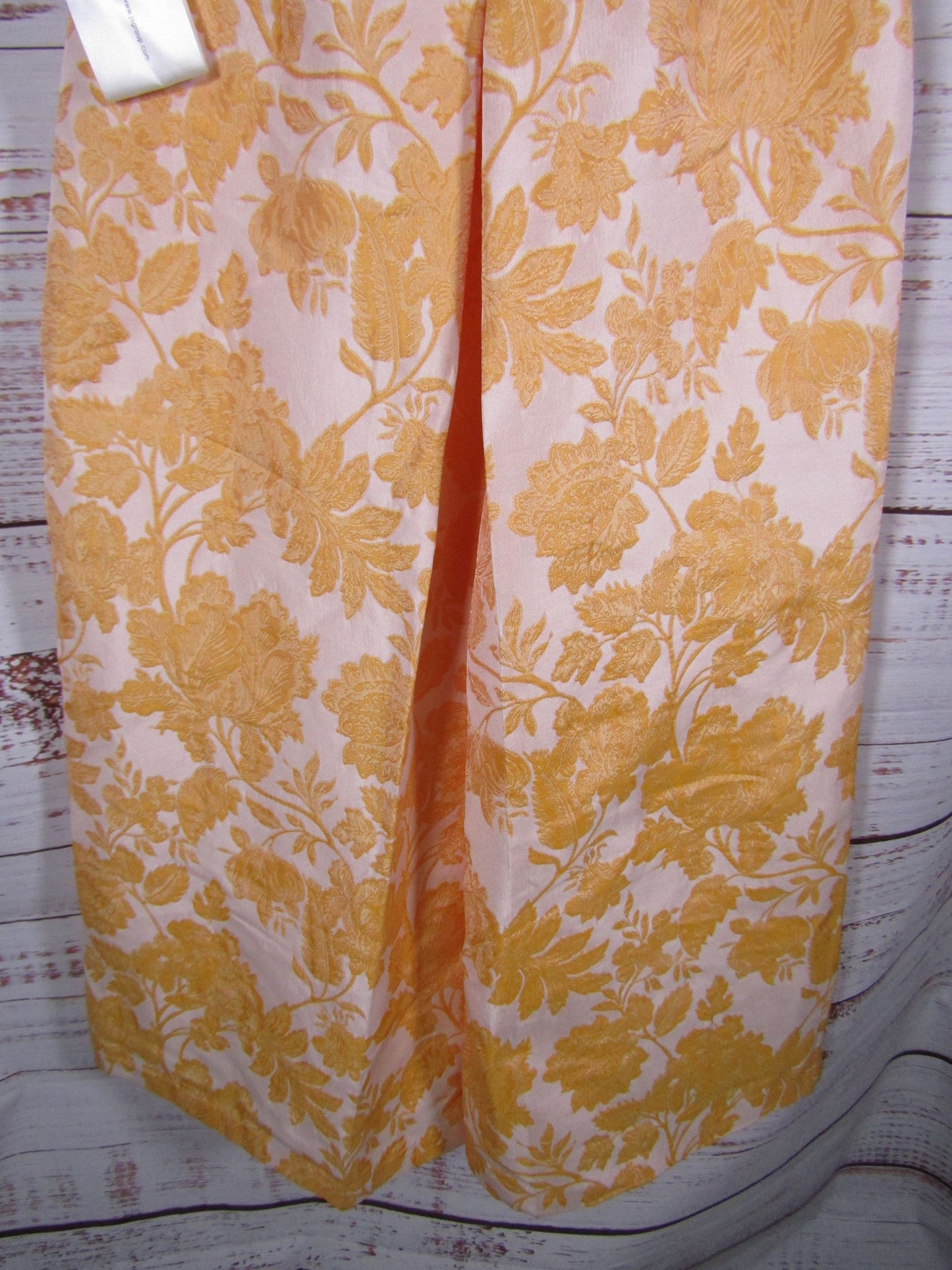 Kay Unger Ingrid Women's Mango Floral Jacquard Jumpsuit Size 2