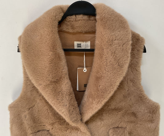 Look by M Women's Brown Faux Fur Vest One Size