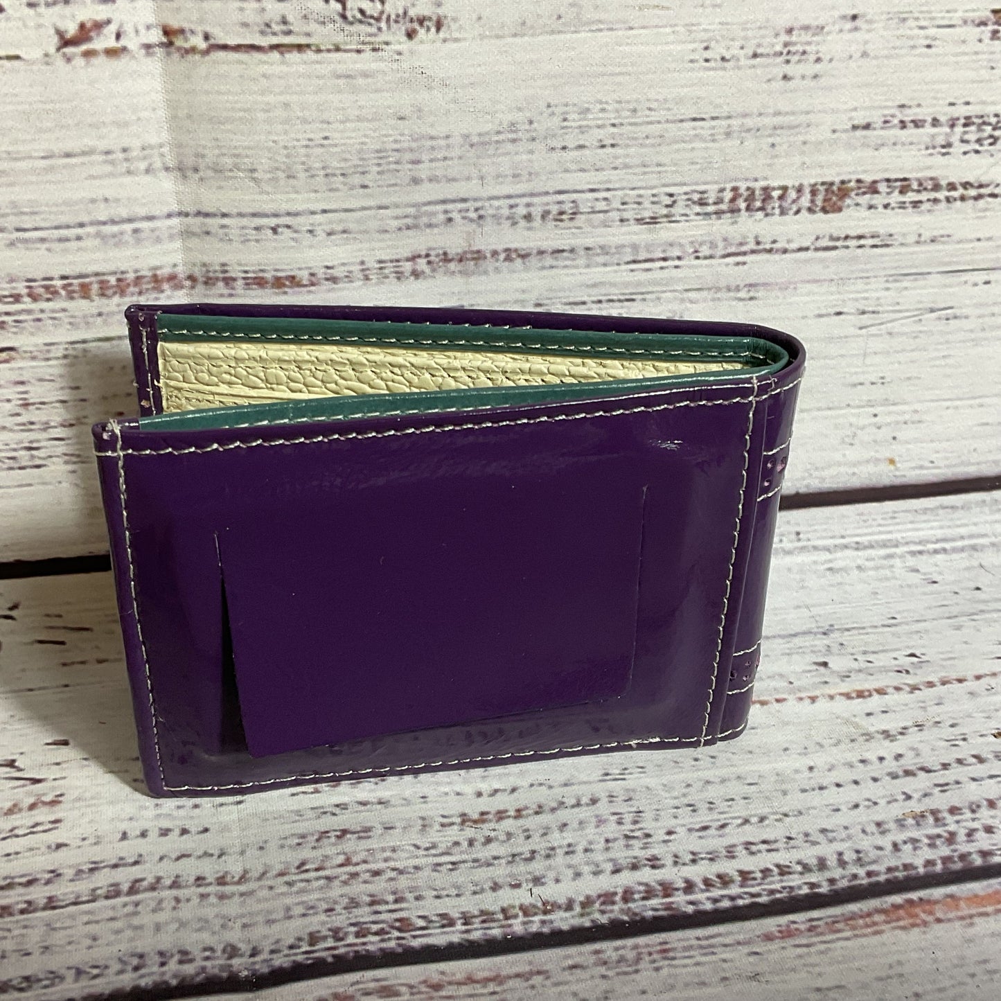 LAZARO Women's Purple Leather Wallet- 4.5"