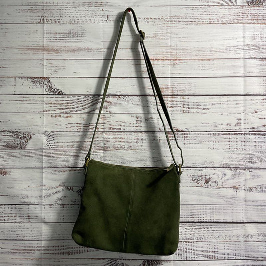 Margot New York Green Suede Crossbody Shoulder Bag Purse
