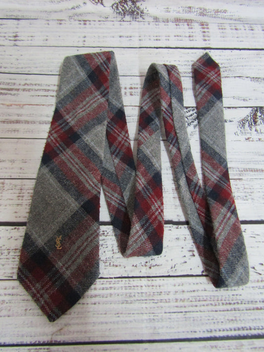 Lot of 2 Yves Saint Laurent Multi-Color Wool & Silk Ties
