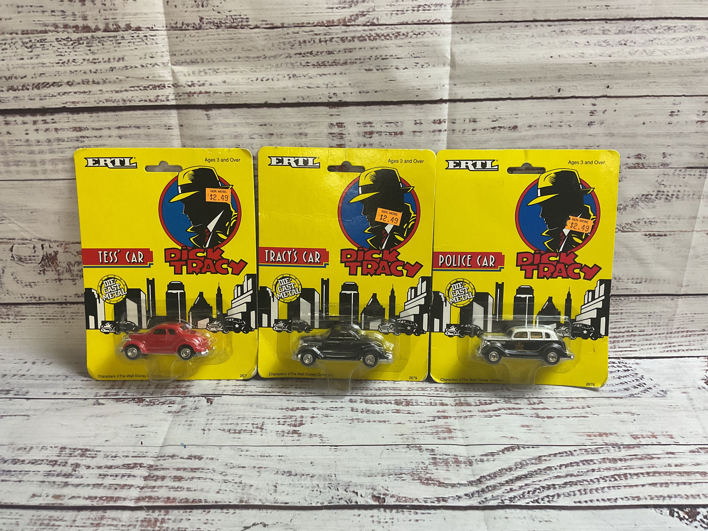 Vintage ERTL Dick Tracy Die Cast 3 Cars