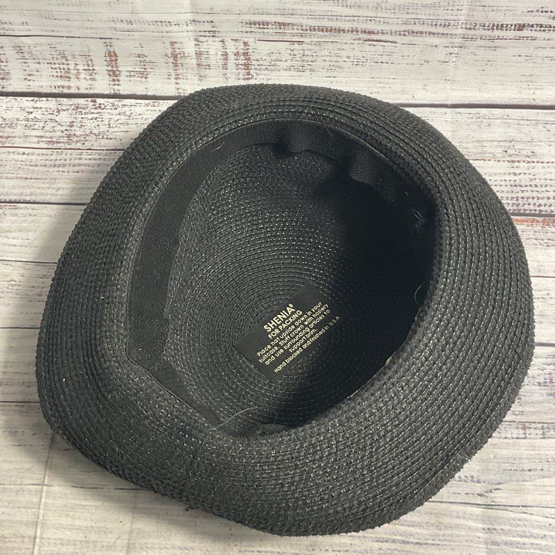 Eric Javitz Black Woven Floppy Snake Print Band Sun Hat One Size