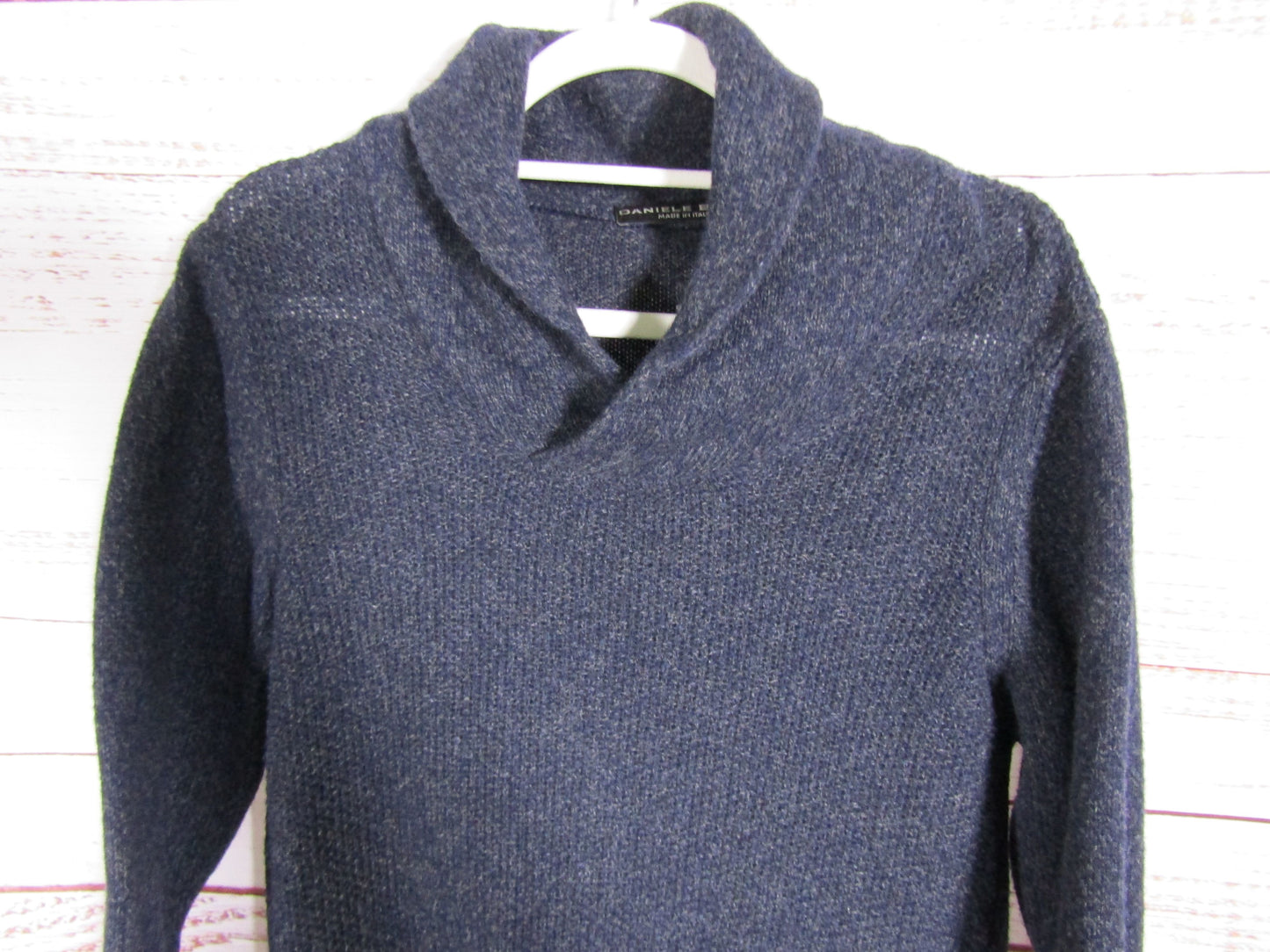 Daniele Blasi Men's Blue Wool Blend Knit Pullover Sweater Size M Made in Italy