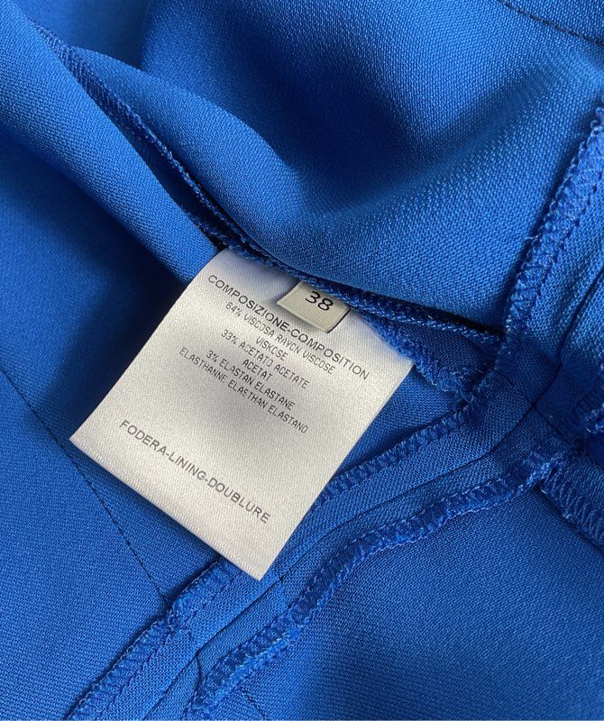 Stella McCartney Crepe Short Sleeve Sheath Dress Blue 38