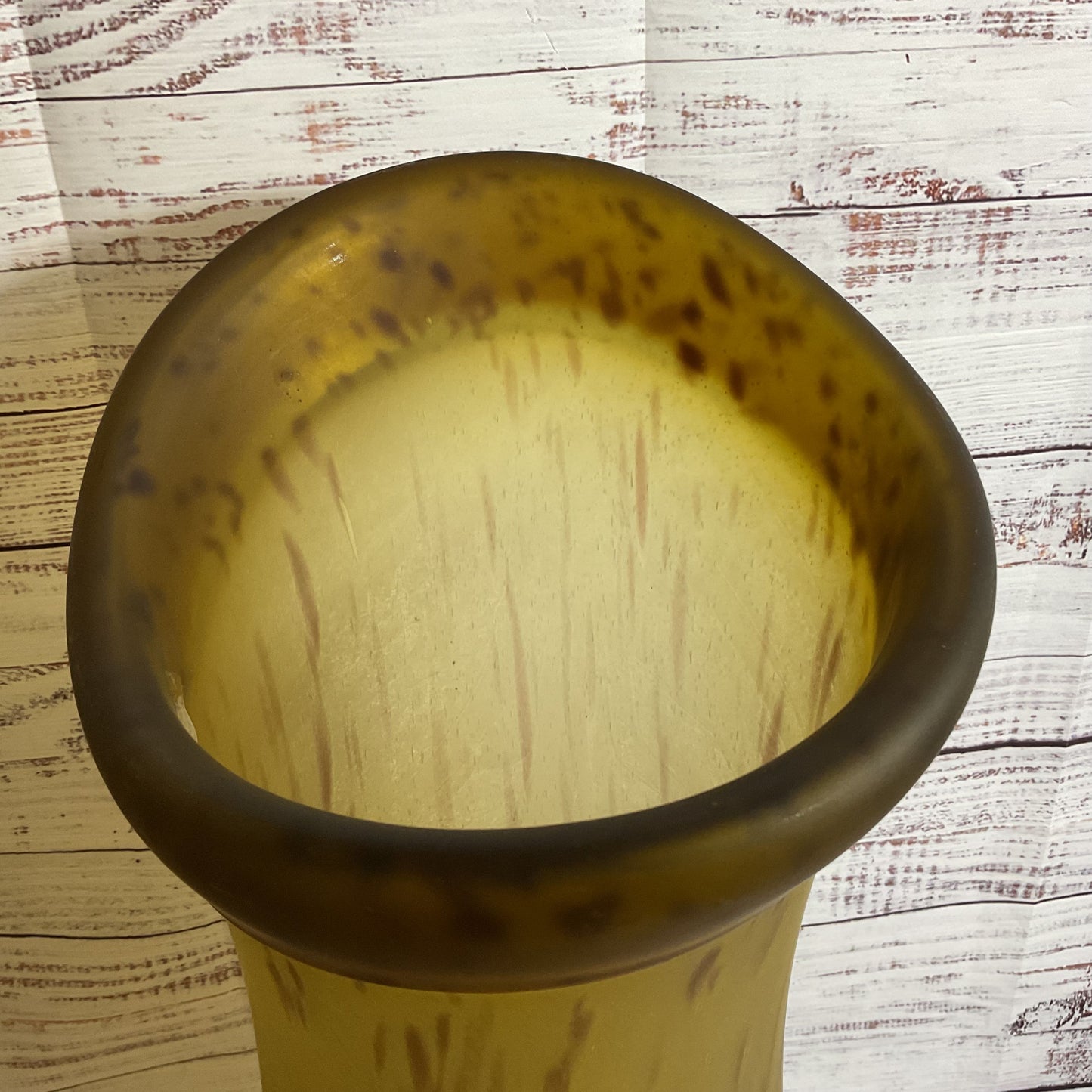 VTG. MCM Murano Brown Handblown Art Glass Vase- 23" (LOCAL PICKUP 90016)