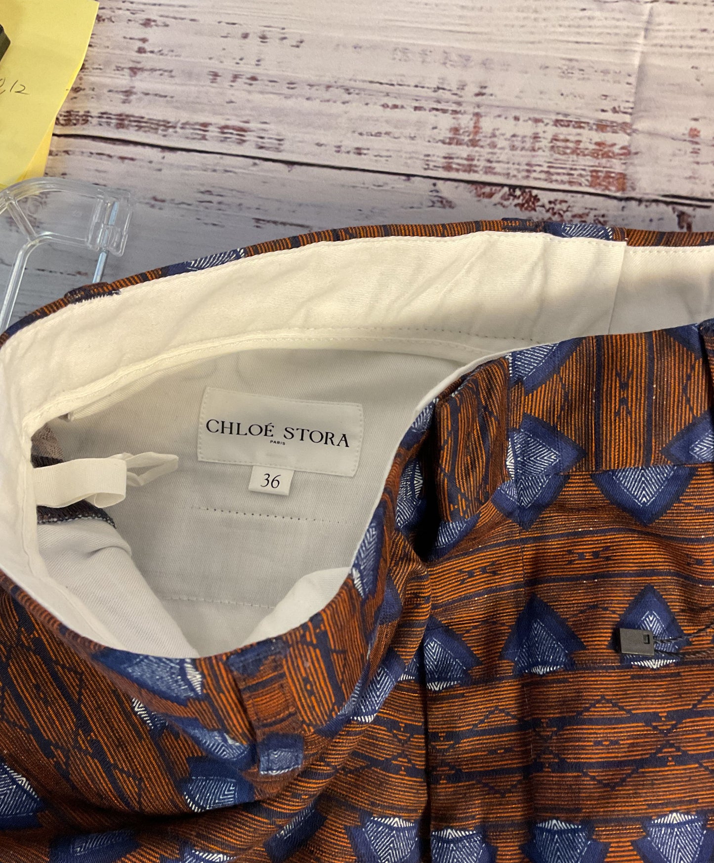 Women's Chloe Stora Rust and Blue Chino Pants Size 36 US Size 6