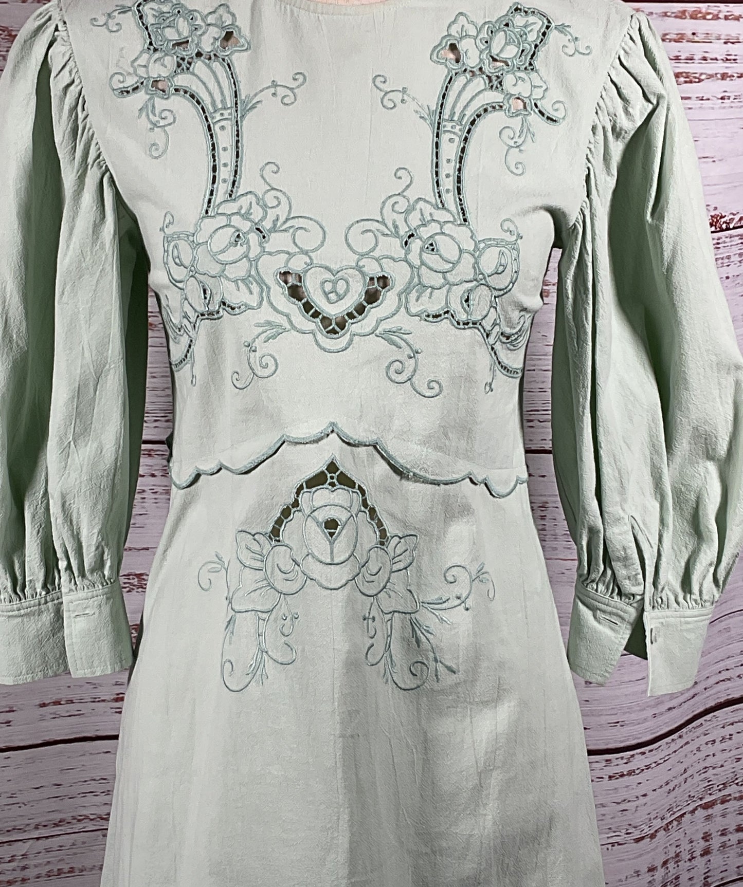 See by Chloé Eyelet A Line Dress Autumnal Blue 34