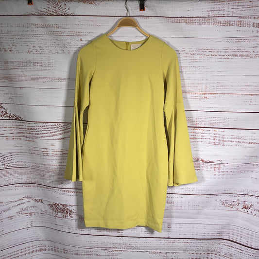 THEO The Label Yellow Atlas Bell Sleeve Dress Dress - Size Medium New W/ Tags