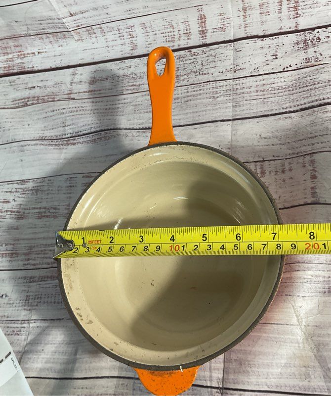 Vintage Le Creuset France #18 Sauce Pan Pot Orange Enamel France-No Lid