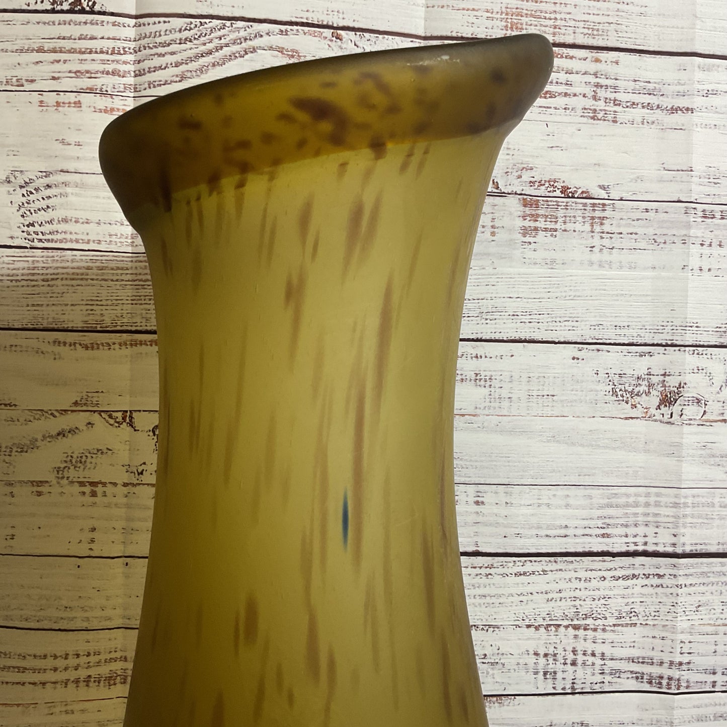 VTG. MCM Murano Brown Handblown Art Glass Vase- 23" (LOCAL PICKUP 90016)