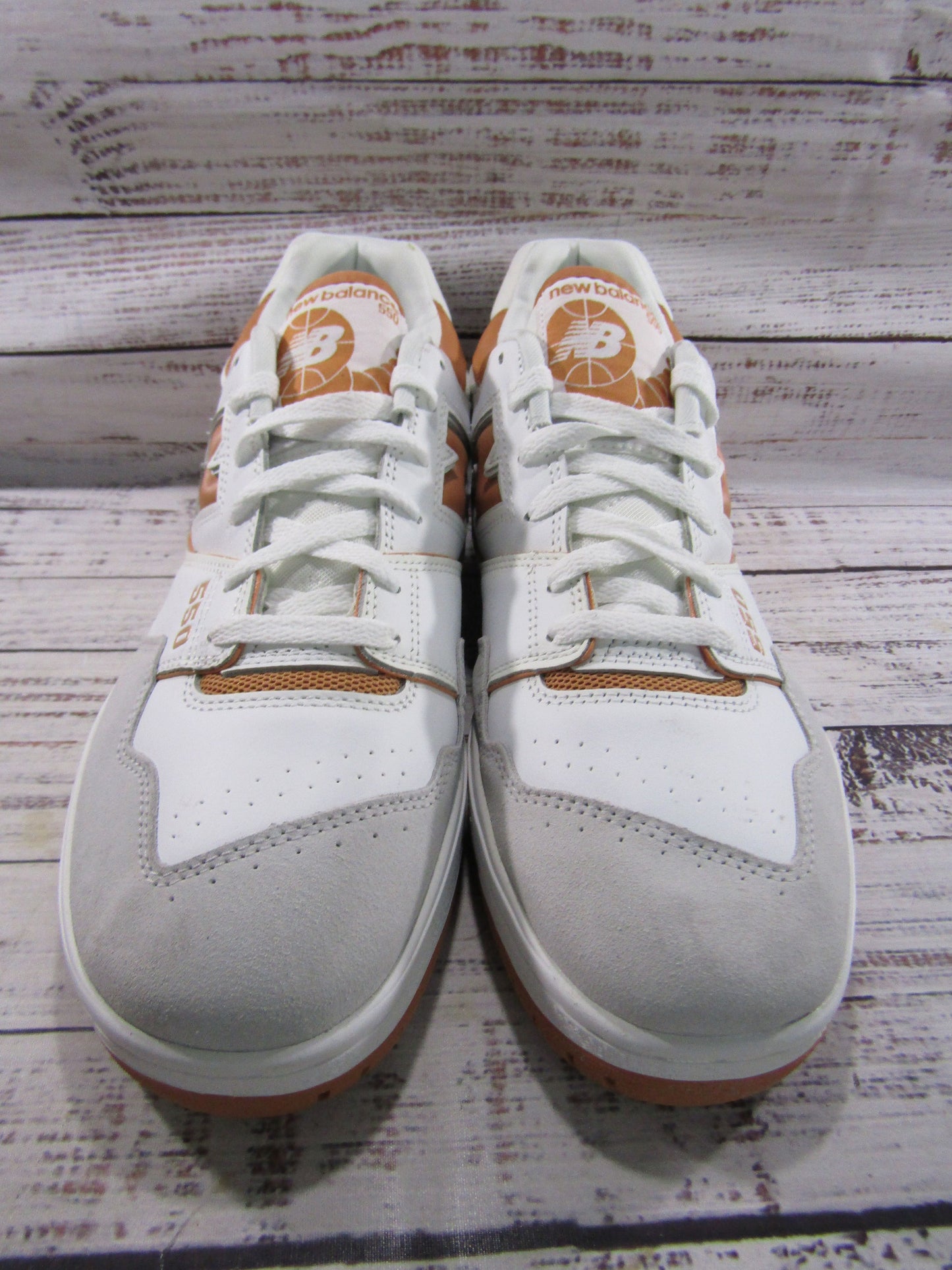 New Balance 550 Men's Burnt Orange White Leather Sneakers Size 13 BB550LSC