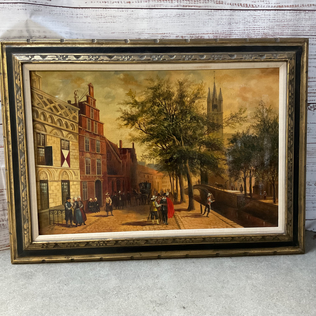 The Gemeenlandshuis and Old Church, Delft, Summer REPRODUCTION Signed by Thomas