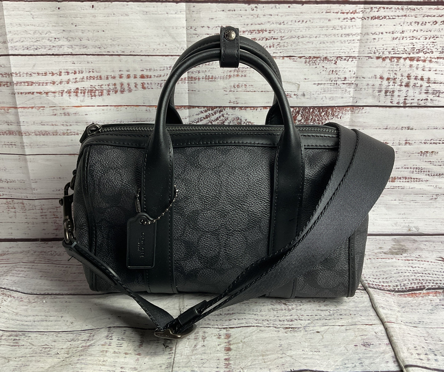 Coach Signature Canvas Gotham Duffle 24 Black