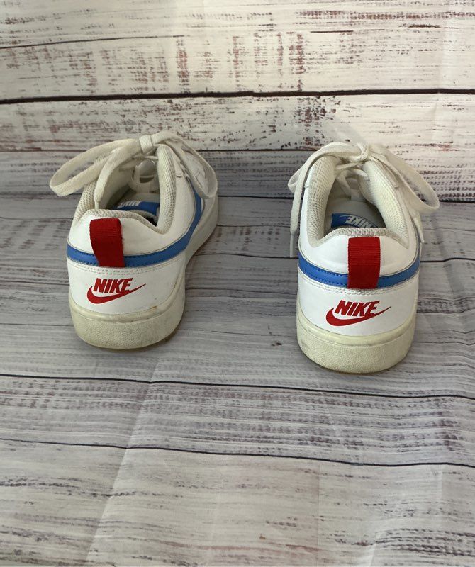 Girls Nike Court Borough Low 2 White W/blue Sneaker Size 6.5 Y