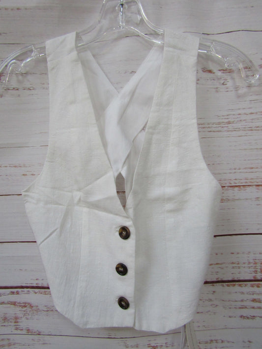 Commense Women's White Cotton Vest Top Size XS