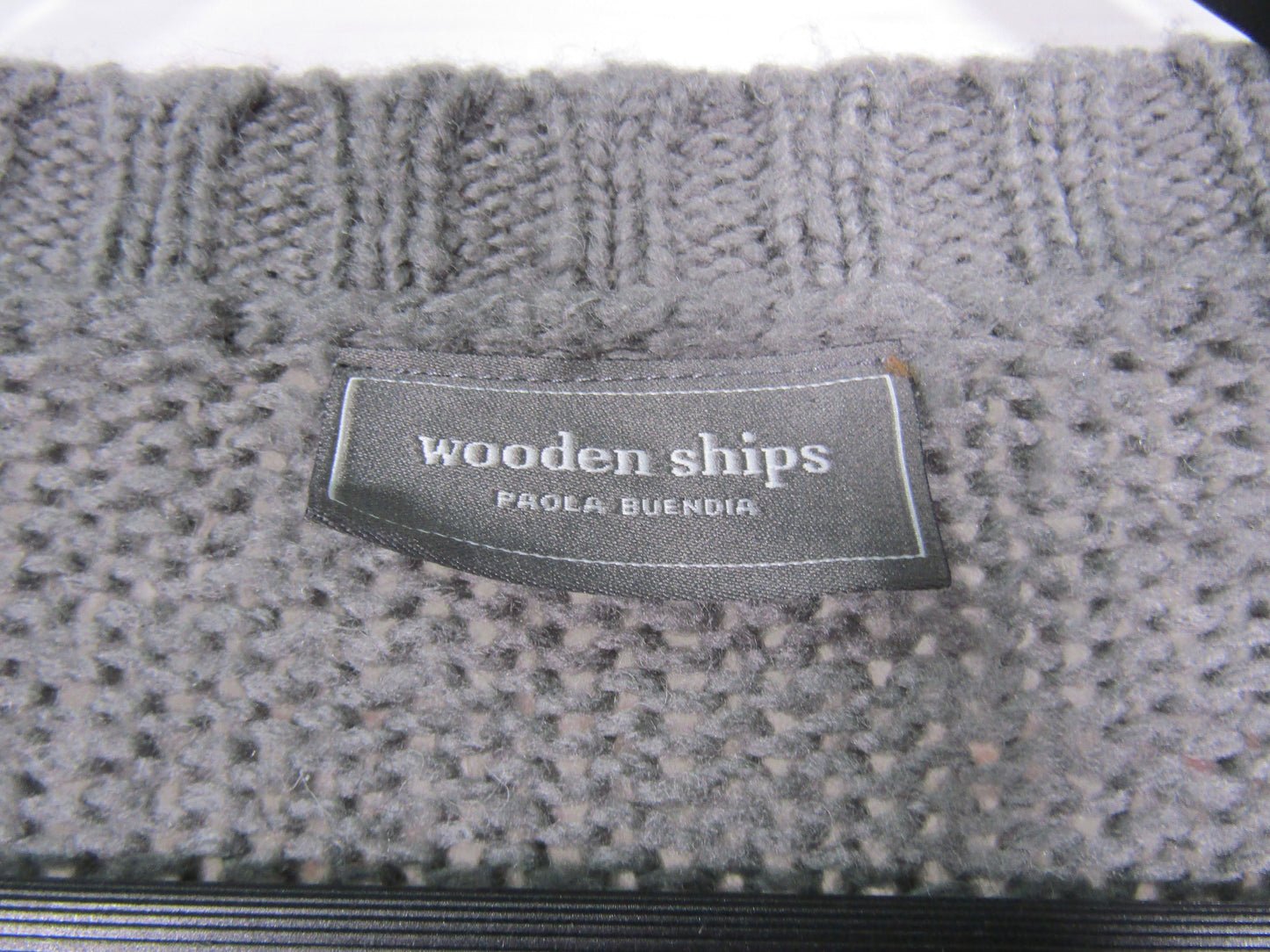 Wooden Ships by Paola Buendia Women's Gray Knit Wool Blend Heart Sweater Size XS