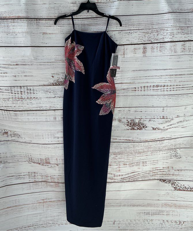 NWT Women's Aidan Mattox Navy Blue Strapless Beaded Dress Size 4 Retail $395