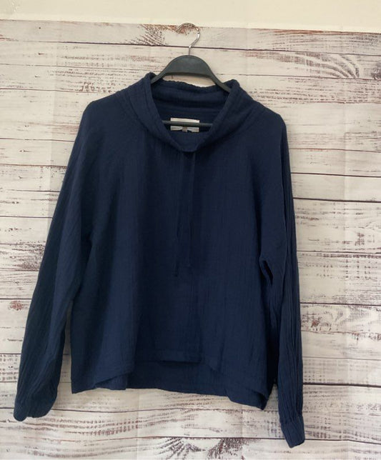 Women's Xirena Navy Blouse with drawstring neckline Size XS