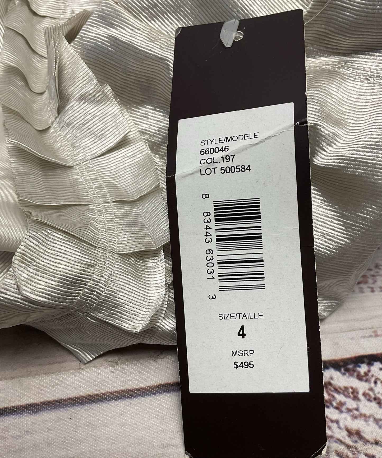 Badgley Mischka Metallic Belted Cocktail Dress - Size 4
