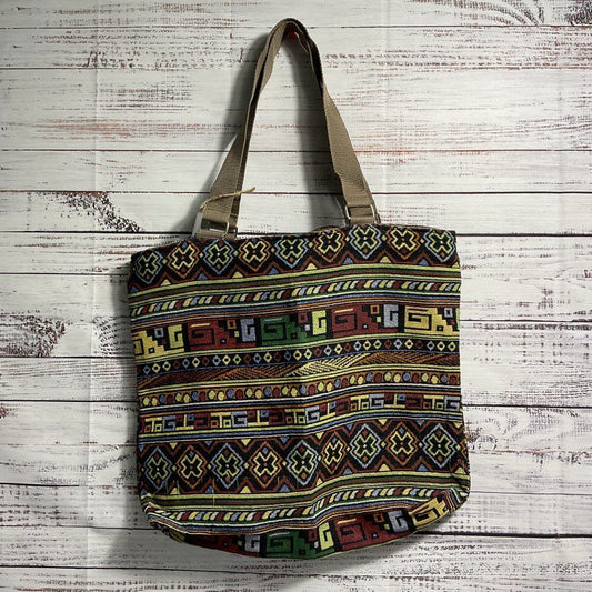 Kultura Knit Native Pattern Boho Zipper Tote Bag Purse