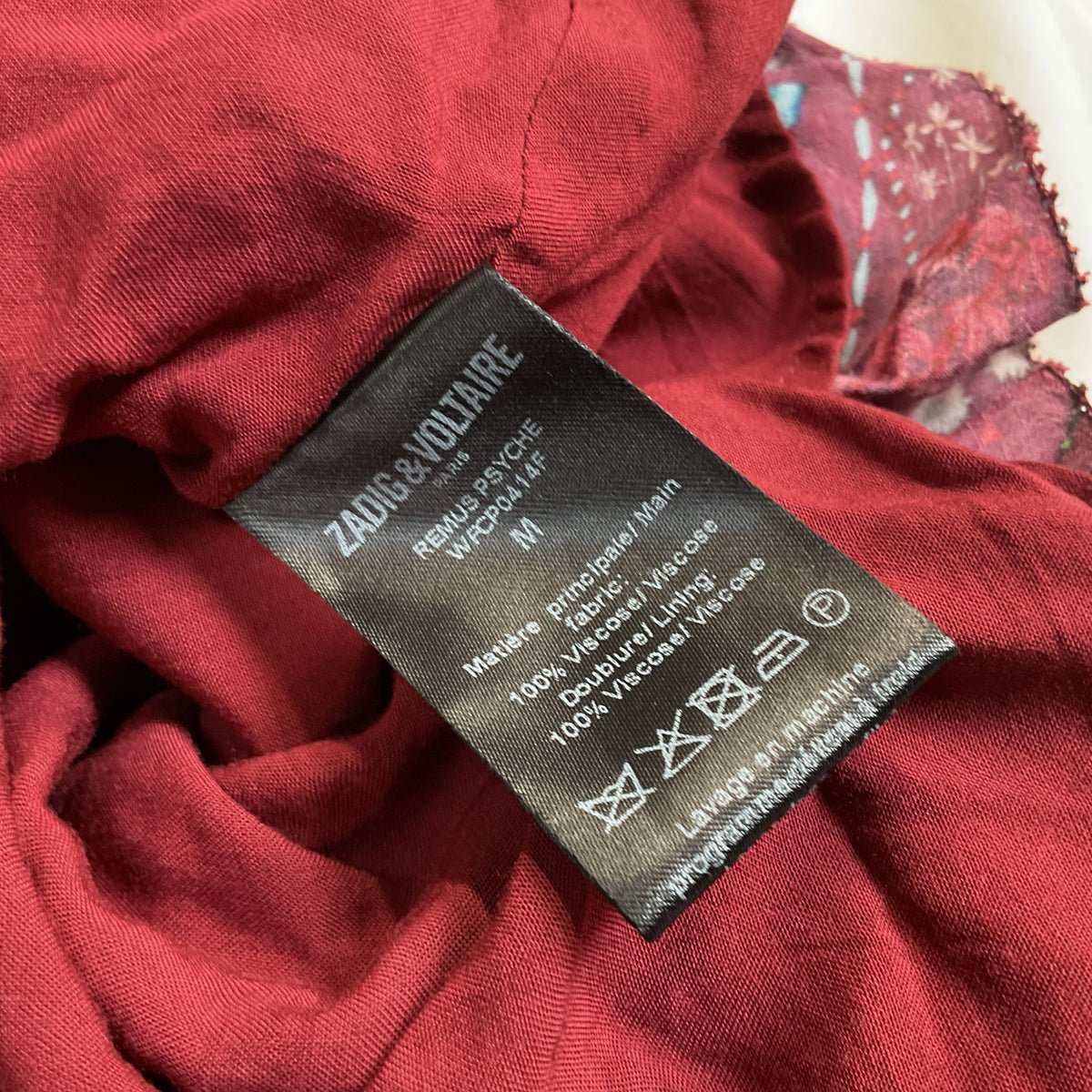 ZADIG & VOLTAIRE Women's Burgundy Elastic Waist Dress- SZ M