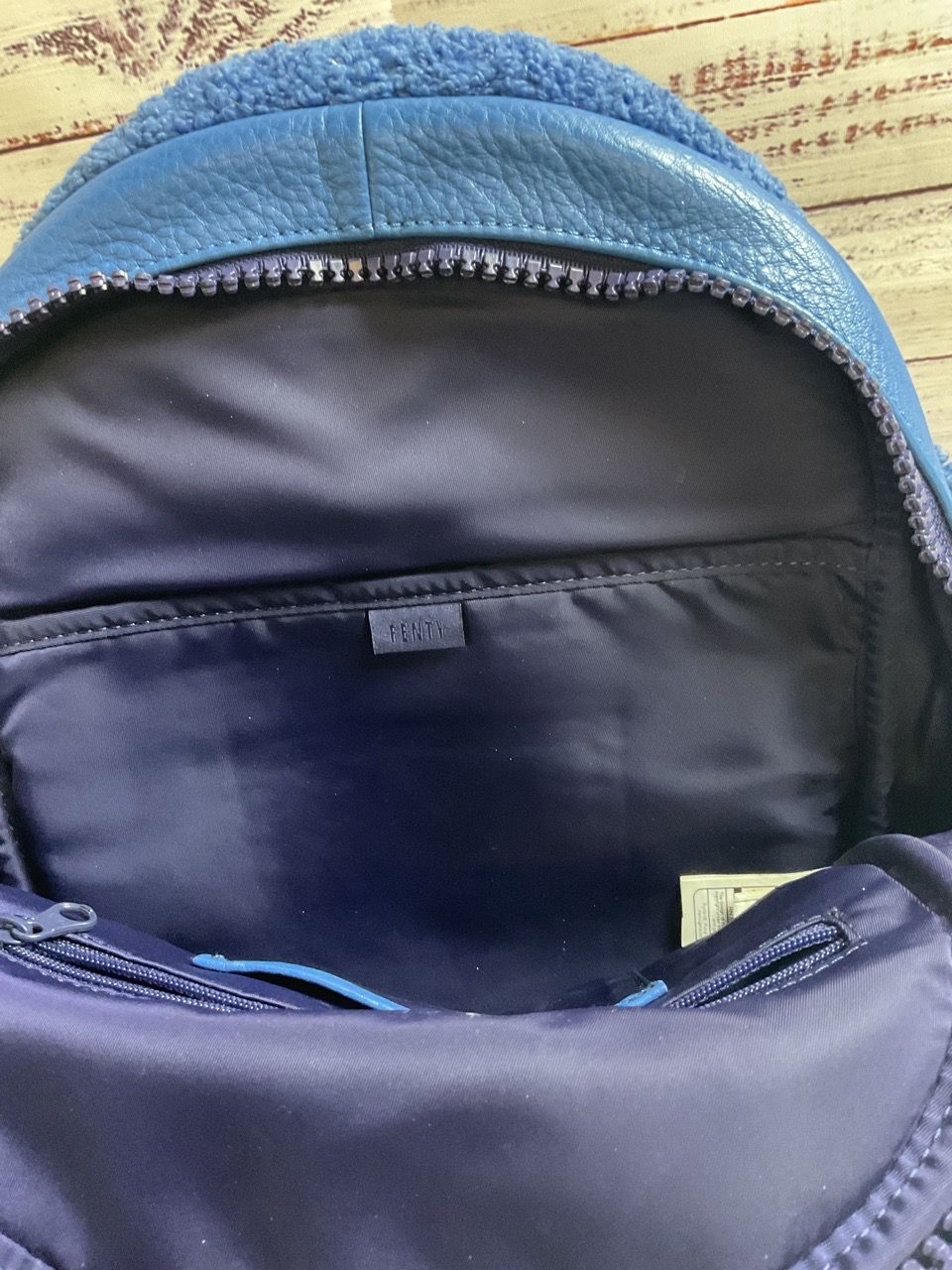 FENTY x Puma Rihanna Blue Sherpa Backpack