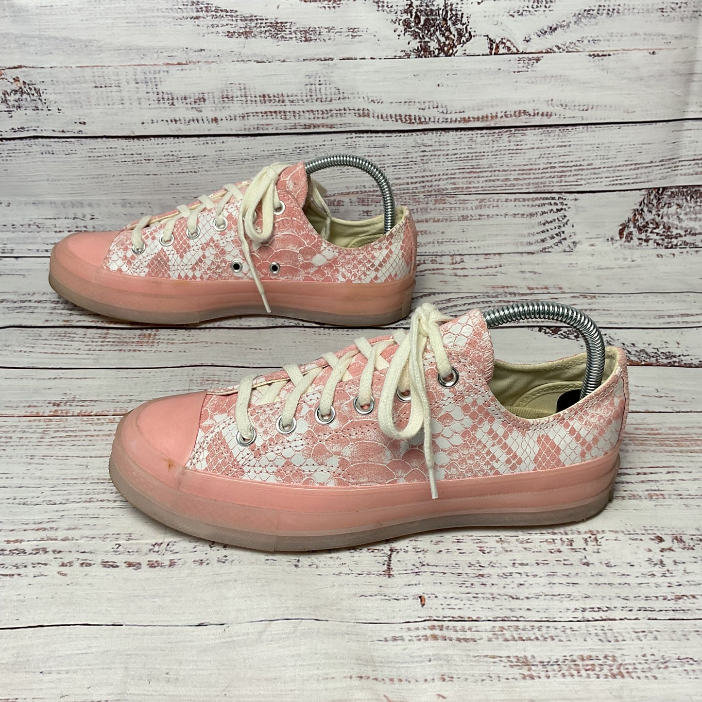 Converse X Golf Le Fleur Pink Suede Snake Skin Pattern Sneaker Shoe Sz 6.5M 8.5W