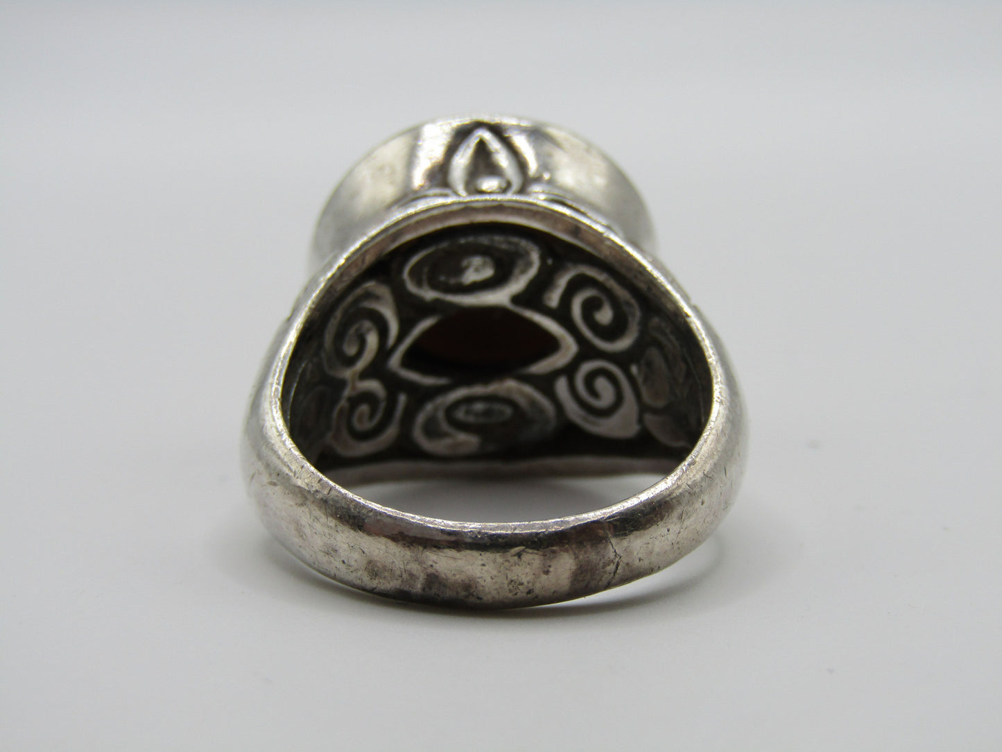 Vintage Artisan Handcrafted Sterling Silver Faux Pearl Ring Size 10