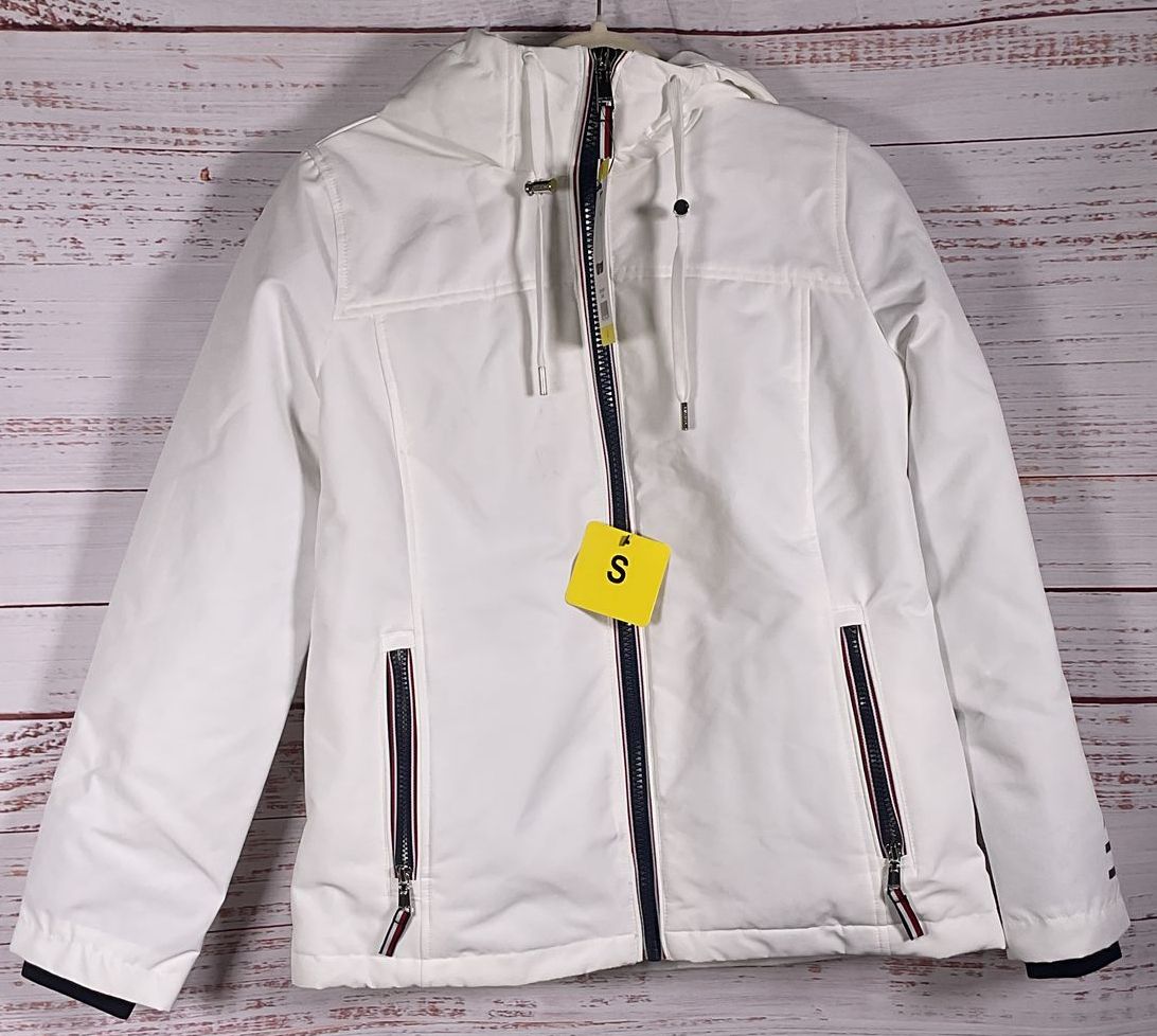 Tommy Hilfiger White Zip Up Fleece Lined Jacket NWT - Size S