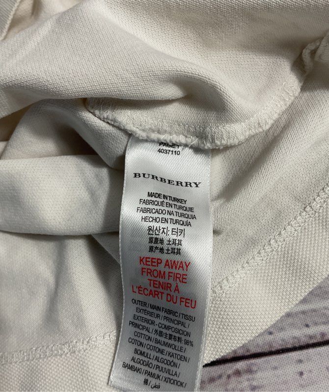 Burberry Boys White Polo Nova Check Collared Short Sleeve Shirt Size 14Y