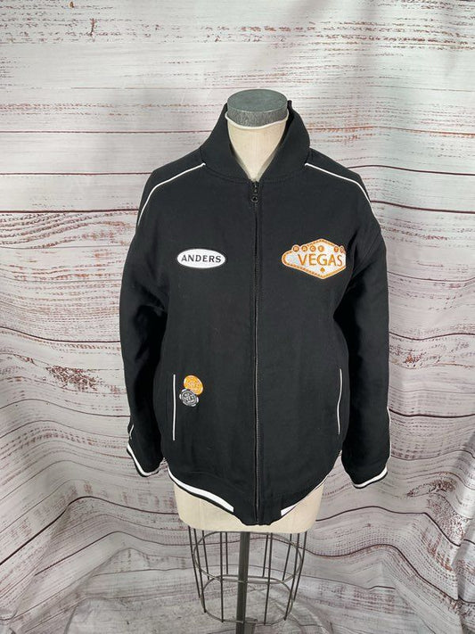 Jack Daniel's Old NO7 Brand Men's Las Vegas Themed Black Zip UP Jacket Size L