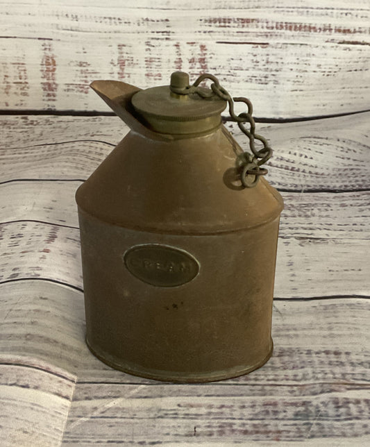 Vintage Canteen Military Metal Cream Container Steel