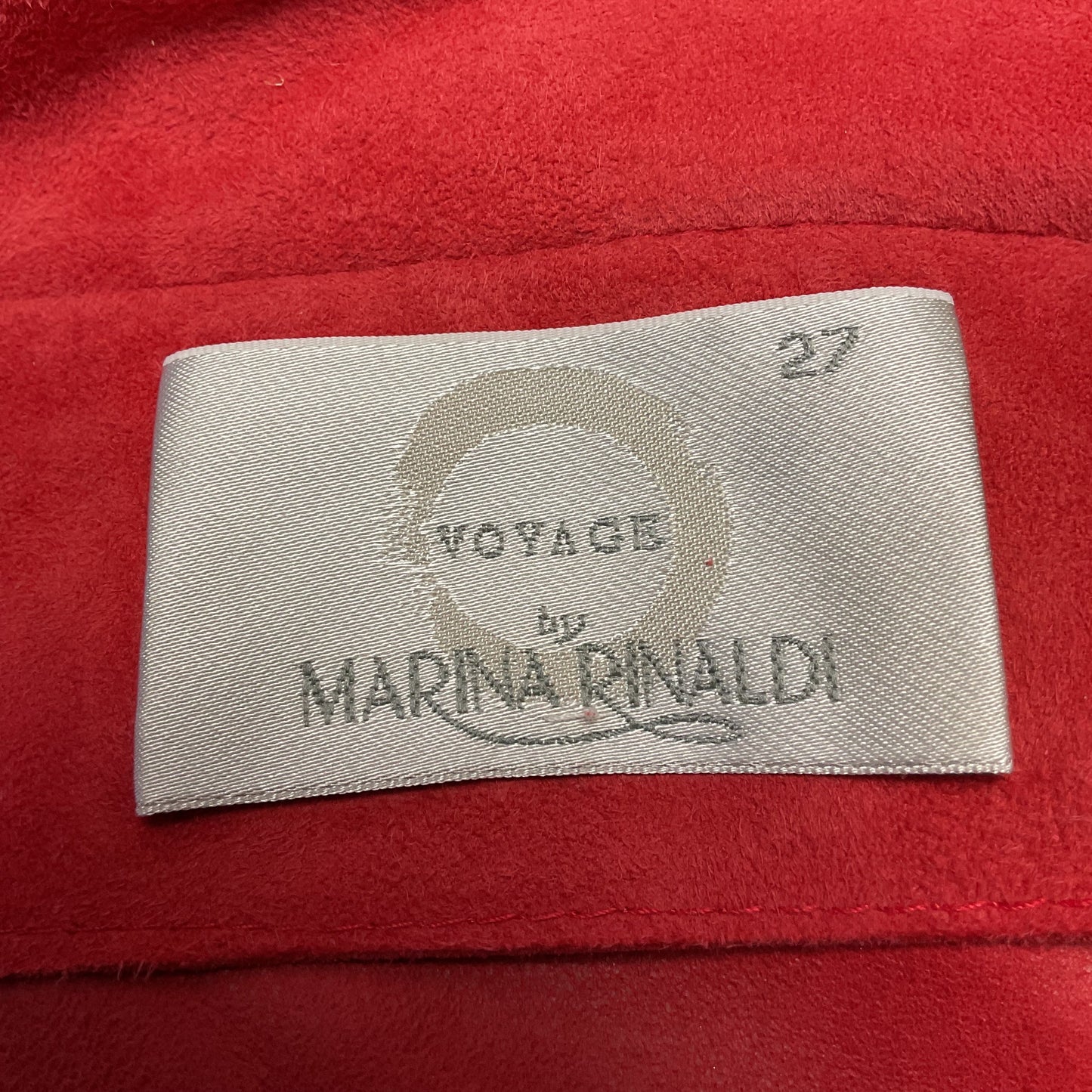 Voyage By Marina Rinaldi Red Ghost Leather Front Zip Hoodie Jacket - Size 27