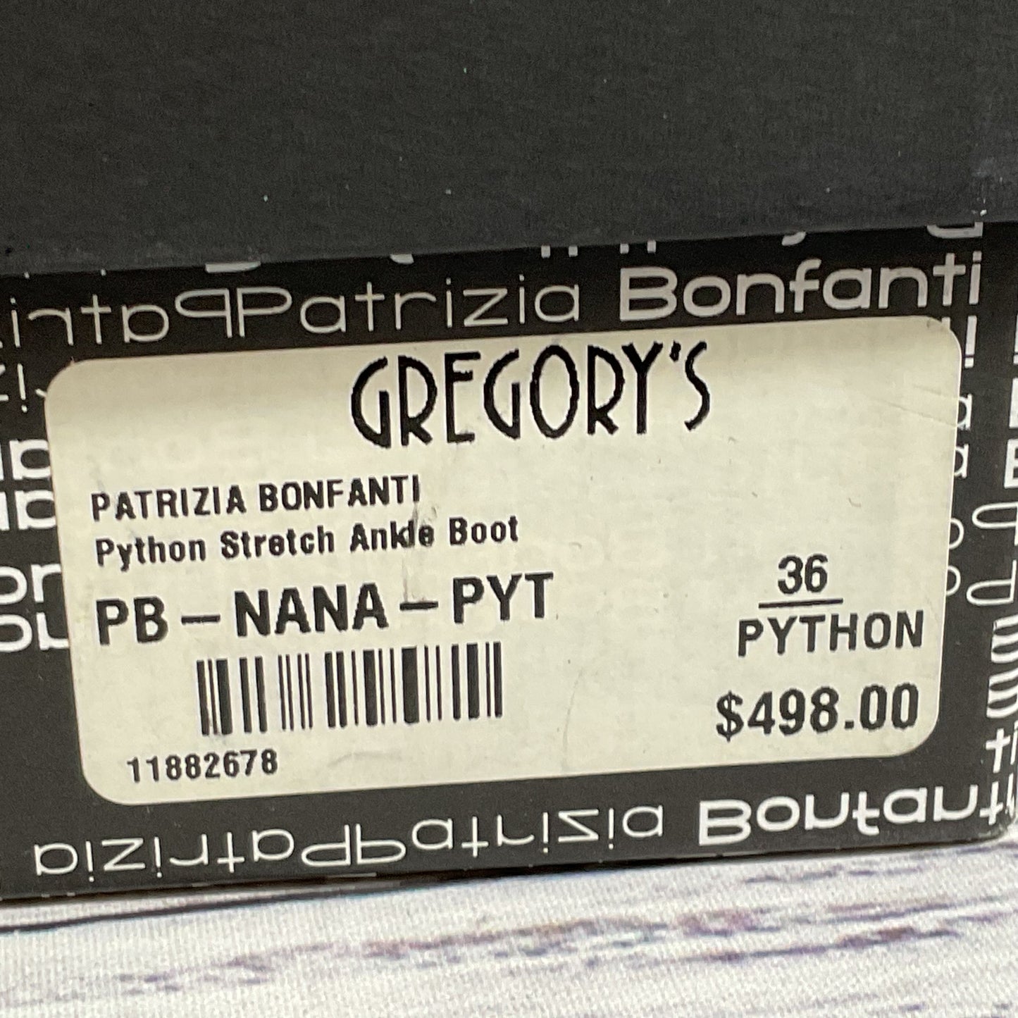 NWB PATRIZIA BONFANTI Python Embossed Leather Stretch Ankle Boots- SZ 36/ 6 US