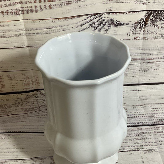 VTG. COSTA Italy Hint of Blue White Porcelain Vase- 7.5"