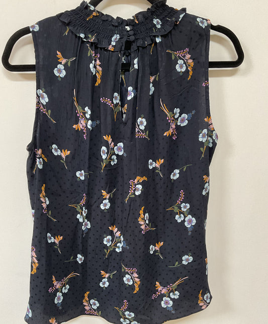 Women's Rebecca Minkoff Sleeveless Navy Floral Print Top Size 4