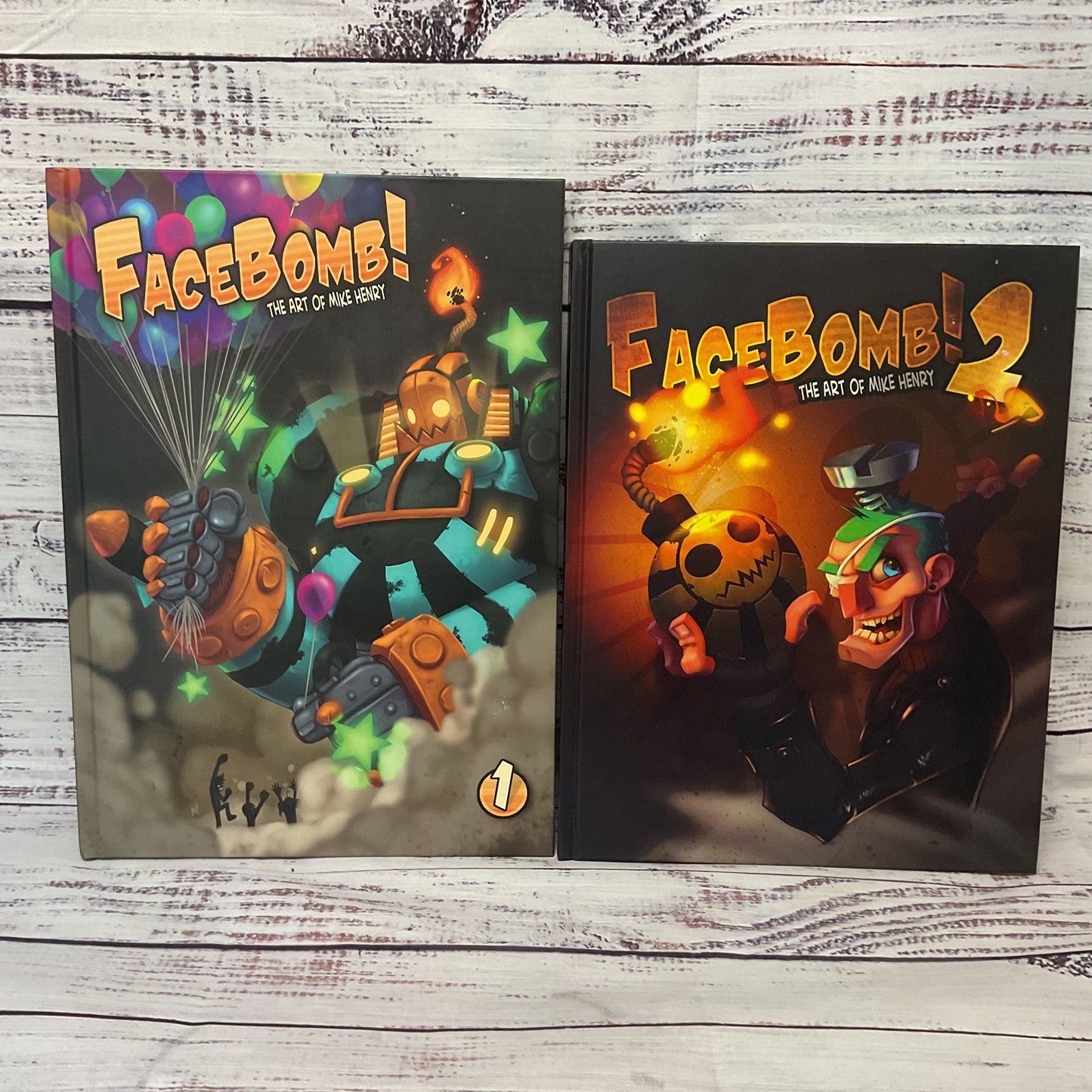 Facebomb! 1 & 2 The Art Of Mike Henry Zatransis Art Book Pair Of 2 Hardcover