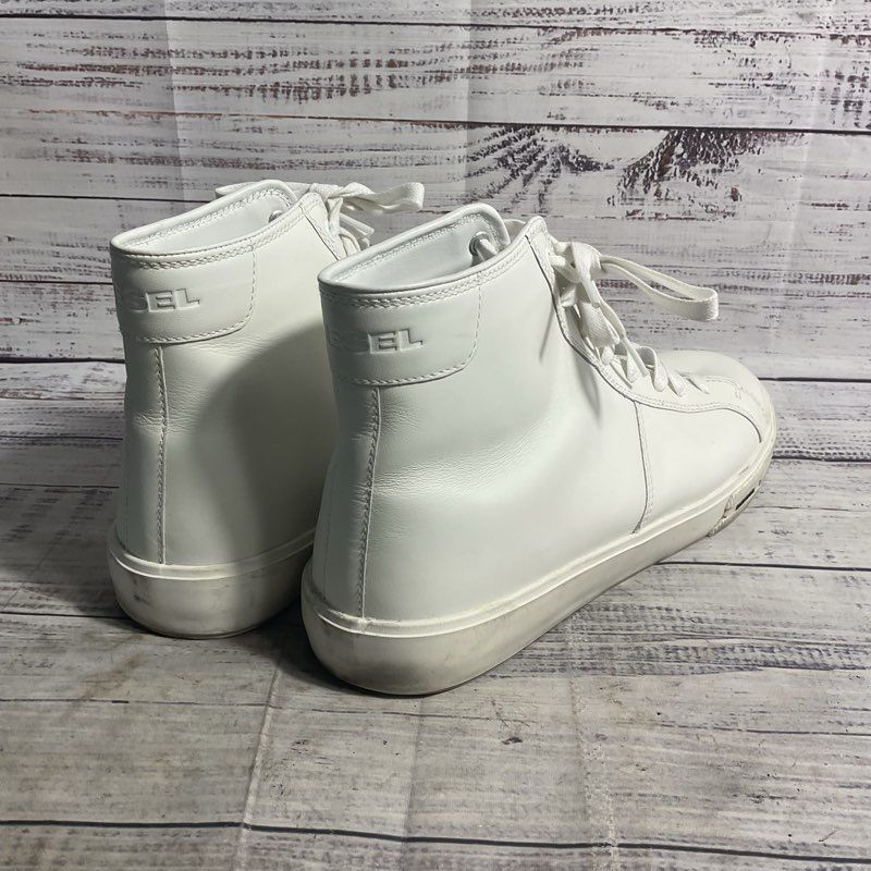 Diesel S-Mydori White Leather High Top Sneaker Casual Shoe Men's Size 12 US