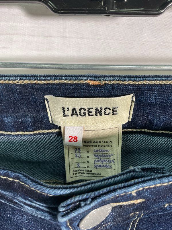 L'AGENCE Women's Ruth High Rise Straight Columbia Blue Jeans Size 28